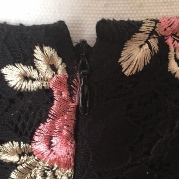 Elle black floral print knee length grass - Picture 6 of 9